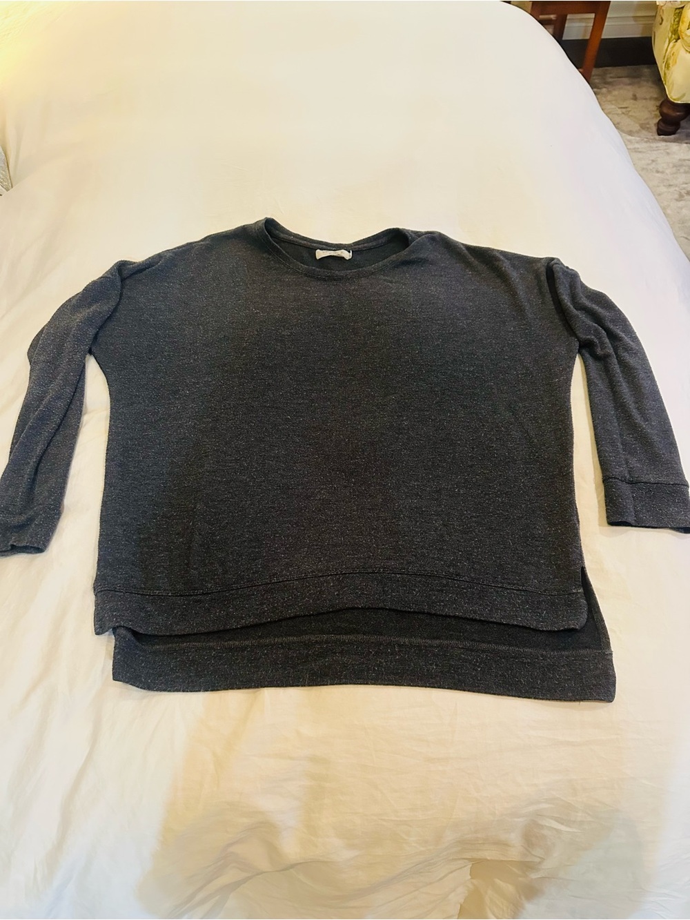 Velvet by Graham and Spencer gray sweatshirt, size large - Picture 2 of 2